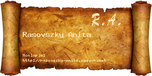 Rasovszky Anita névjegykártya