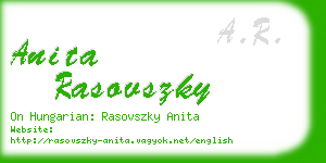 anita rasovszky business card